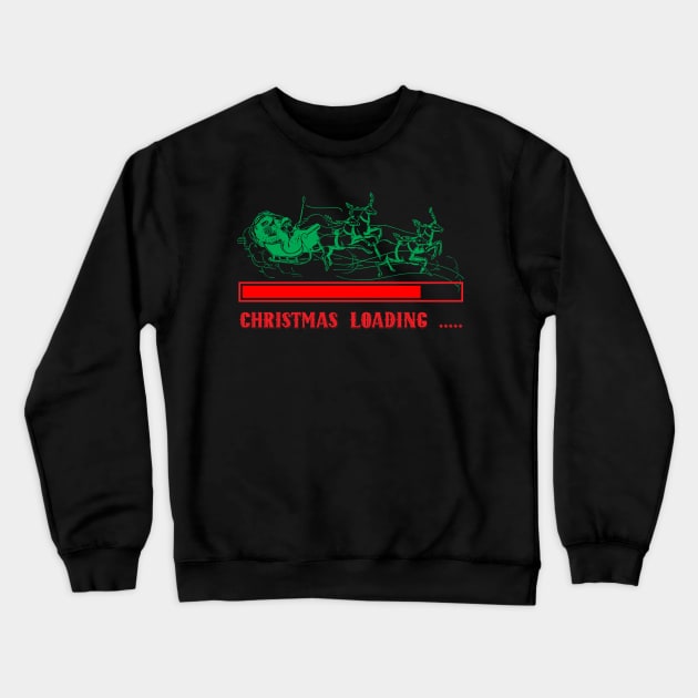 cool retro christmas loading gift Crewneck Sweatshirt by NIKA13